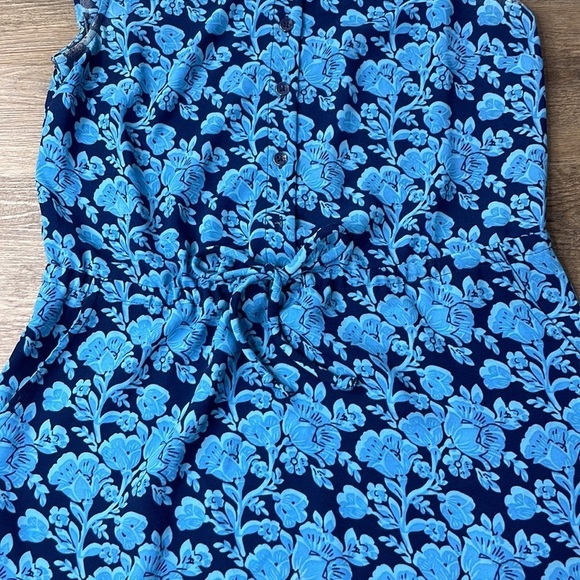 Cabi Java Dress Indigo Blue Floral Style #5265 Drawstring Waist, size small - Picture 5 of 10